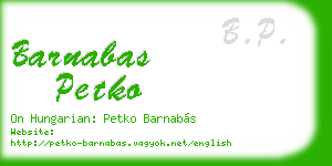 barnabas petko business card